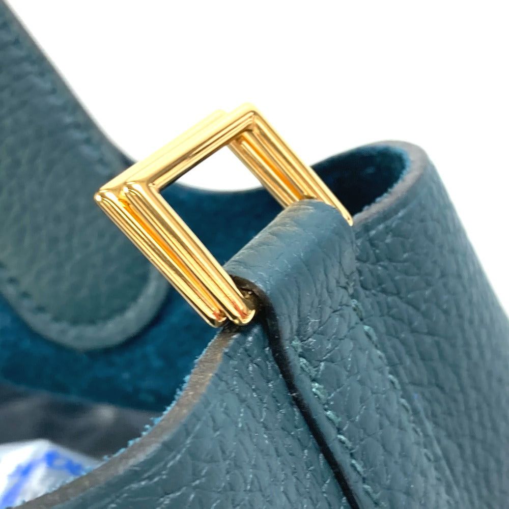 Hermes Hermes Picotin Lock Mm Briefcase Tote Bag Handbag Trillon Clemence Women Veil Suppression (Beekeeping, Apiculture) Green×Blue Size ONE SIZE - 11 Thumbnail