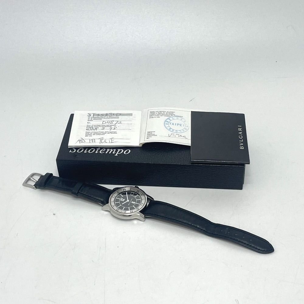 Bvlgari Bvlgari St35S Solo Tempo Quartz Date Wristwatch Ss Men Silver Size ONE SIZE - 12 Thumbnail