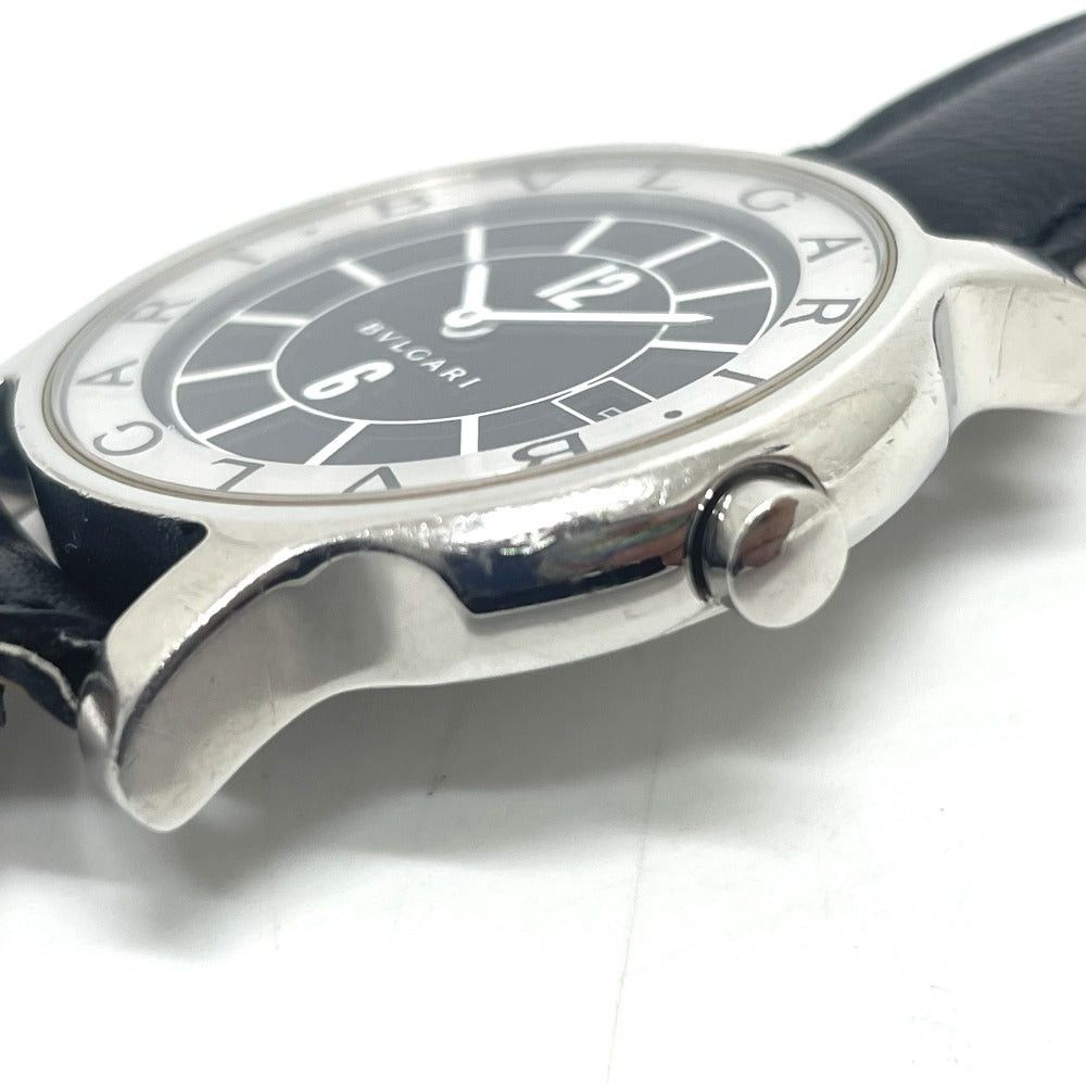 Bvlgari Bvlgari St35S Solo Tempo Quartz Date Wristwatch Ss Men Silver Size ONE SIZE - 10 Thumbnail