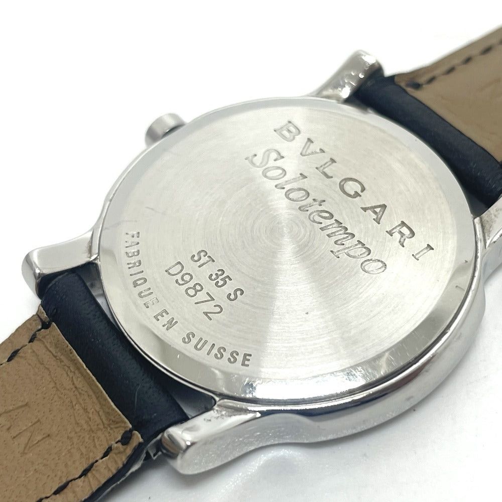 Bvlgari Bvlgari St35S Solo Tempo Quartz Date Wristwatch Ss Men Silver Size ONE SIZE - 9 Thumbnail
