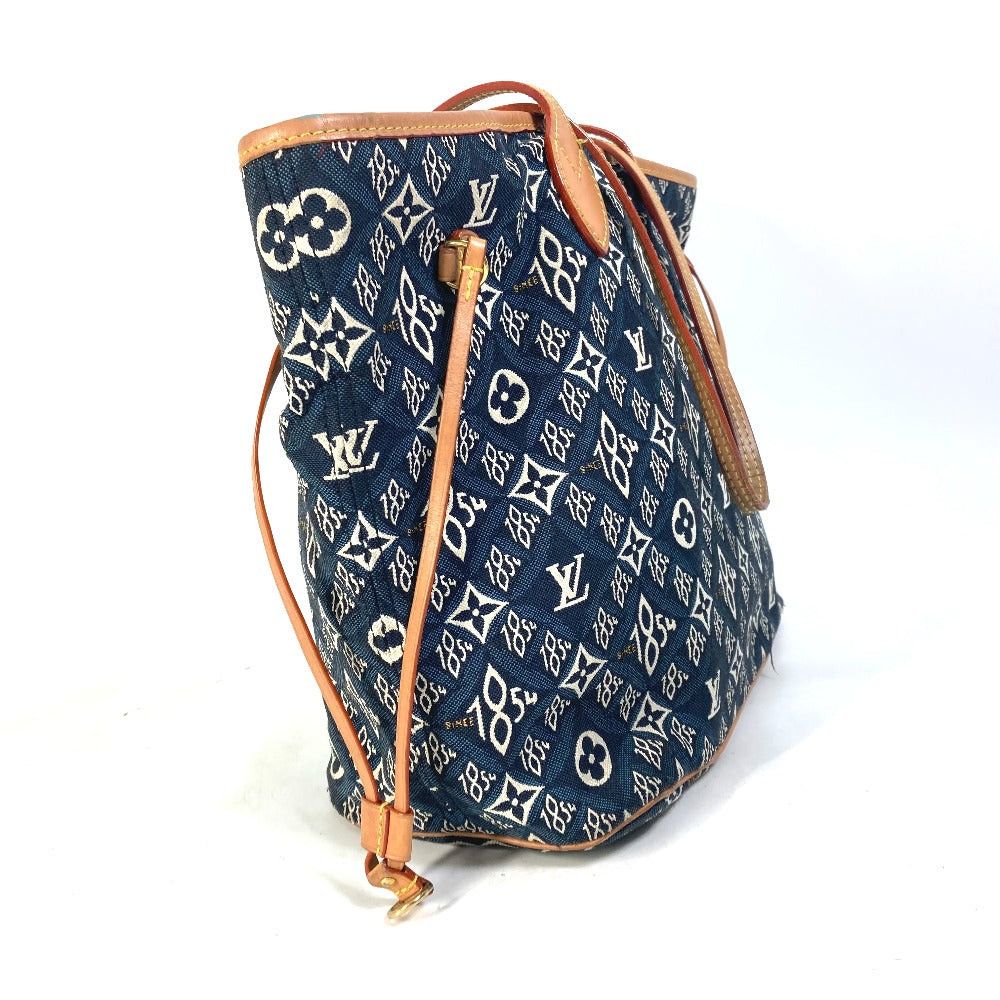 Louis Vuitton Louis Vuitton M57484 Monogram Jacquard With Pouch Neverfull Mm Since1854 Shoulder Bag Shawl Tote (Loom, Fabric) Women Navy Size ONE SIZE - 2 Thumbnail