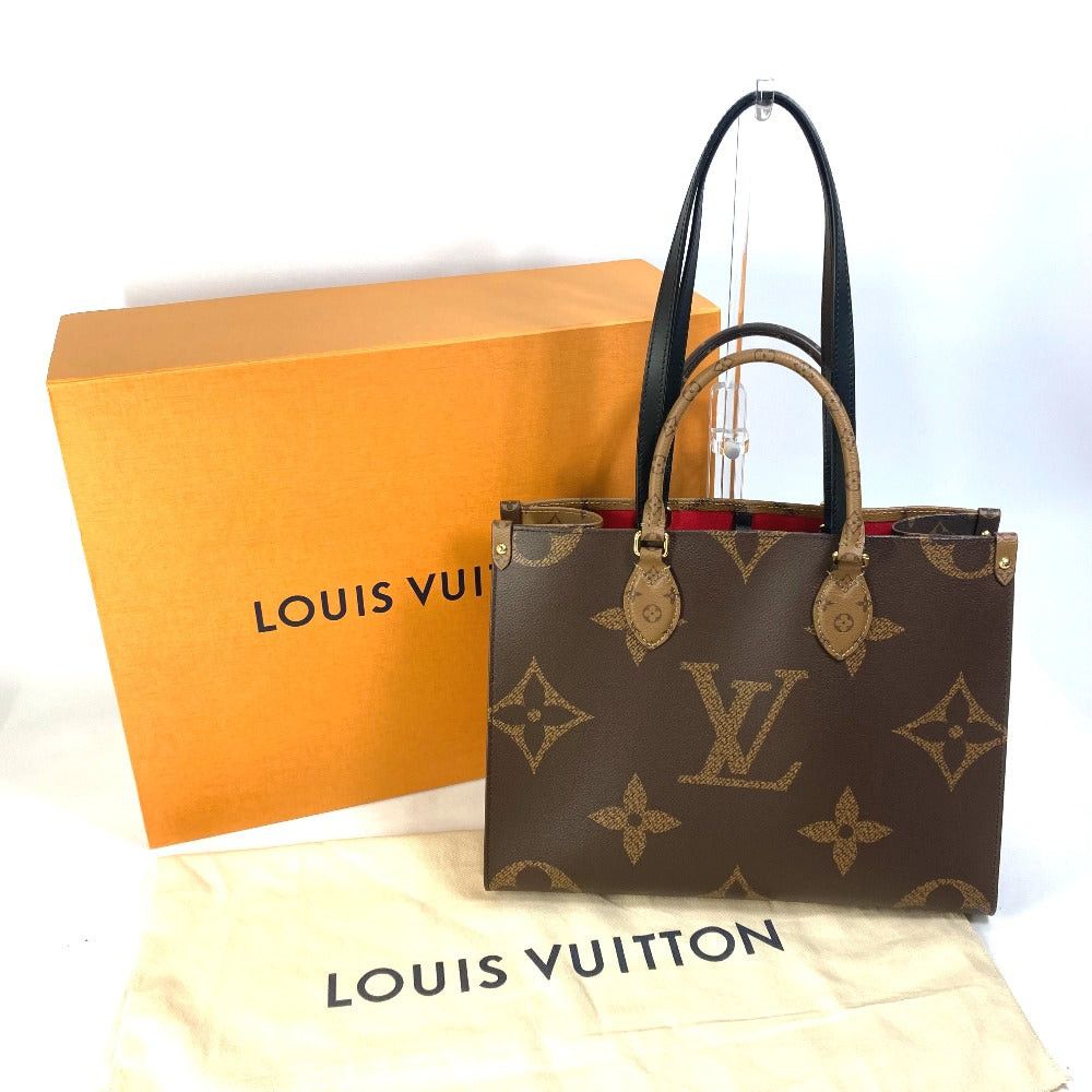 Louis Vuitton Louis Vuitton M45321 Monogram Giant On The Go Mm Briefcase Double Shoulder Bag Shawl Tote Canvas Women Brown Size ONE SIZE - 15 Thumbnail