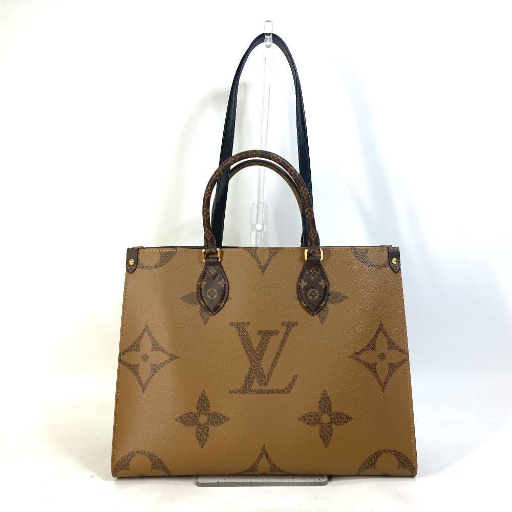Louis Vuitton Louis Vuitton M45321 Monogram Giant On The Go Mm Briefcase Double Shoulder Bag Shawl Tote Canvas Women Brown Size ONE SIZE - 2 Thumbnail