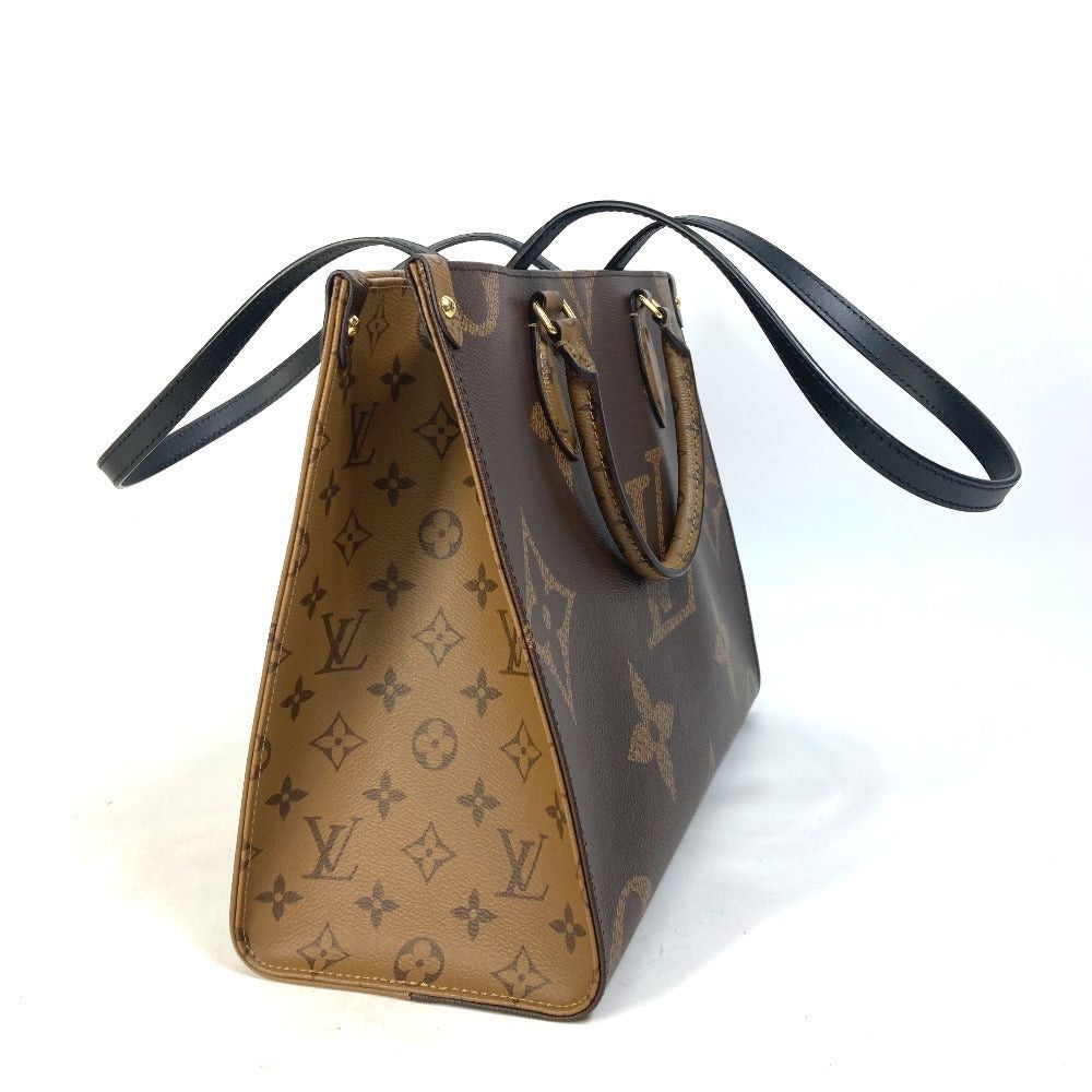 Louis Vuitton Louis Vuitton M45321 Monogram Giant On The Go Mm Briefcase Double Shoulder Bag Shawl Tote Canvas Women Brown Size ONE SIZE - 3 Thumbnail