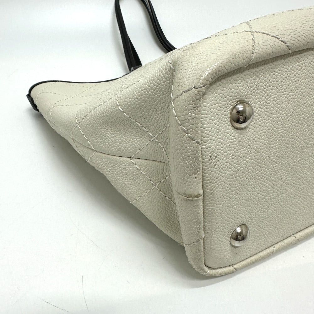 Chanel Chanel Cc Coma Mark Matelasse Shawl Shoulder Bag Briefcase Tote Caviar Skin Women White Size ONE SIZE - 5 Thumbnail