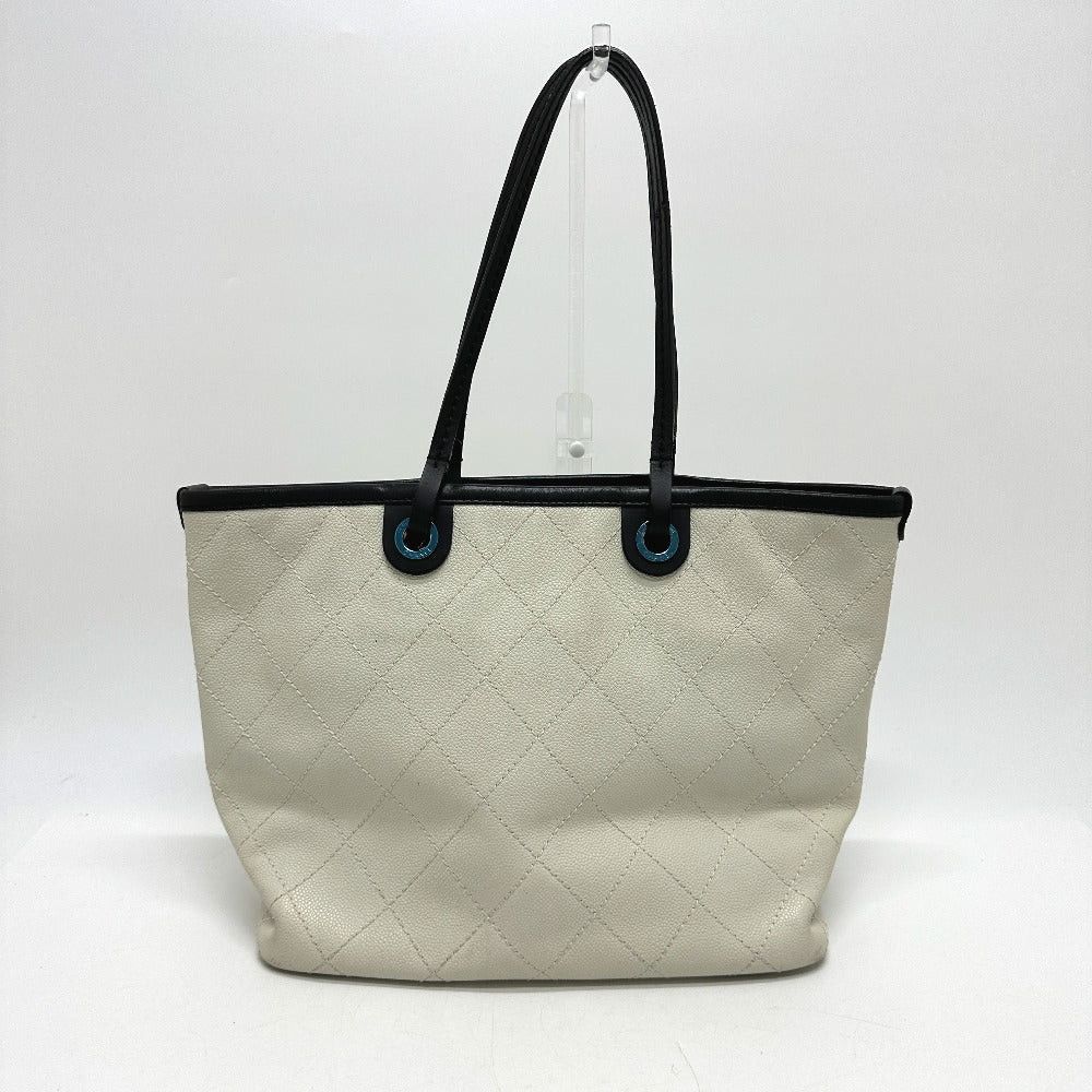 Chanel Chanel Cc Coma Mark Matelasse Shawl Shoulder Bag Briefcase Tote Caviar Skin Women White Size ONE SIZE - 2 Thumbnail
