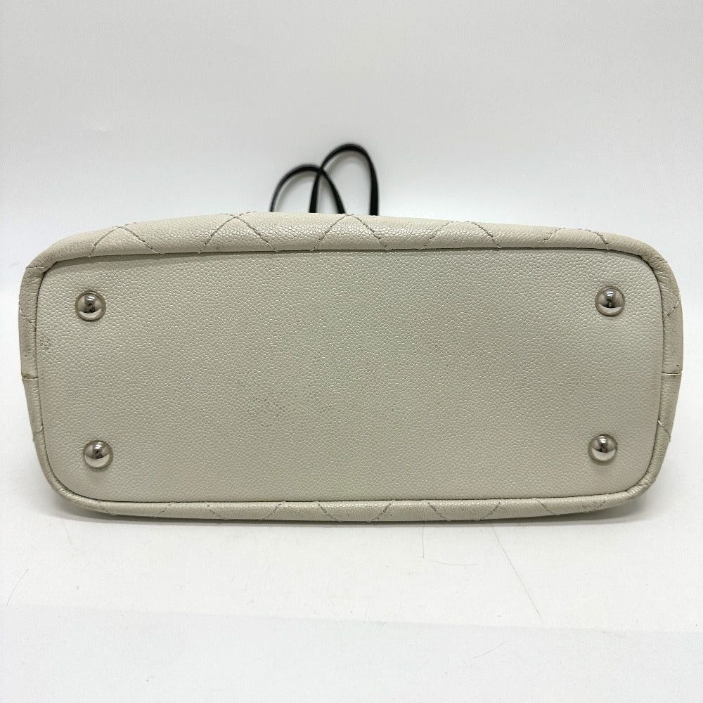Chanel Chanel Cc Coma Mark Matelasse Shawl Shoulder Bag Briefcase Tote Caviar Skin Women White Size ONE SIZE - 3 Thumbnail