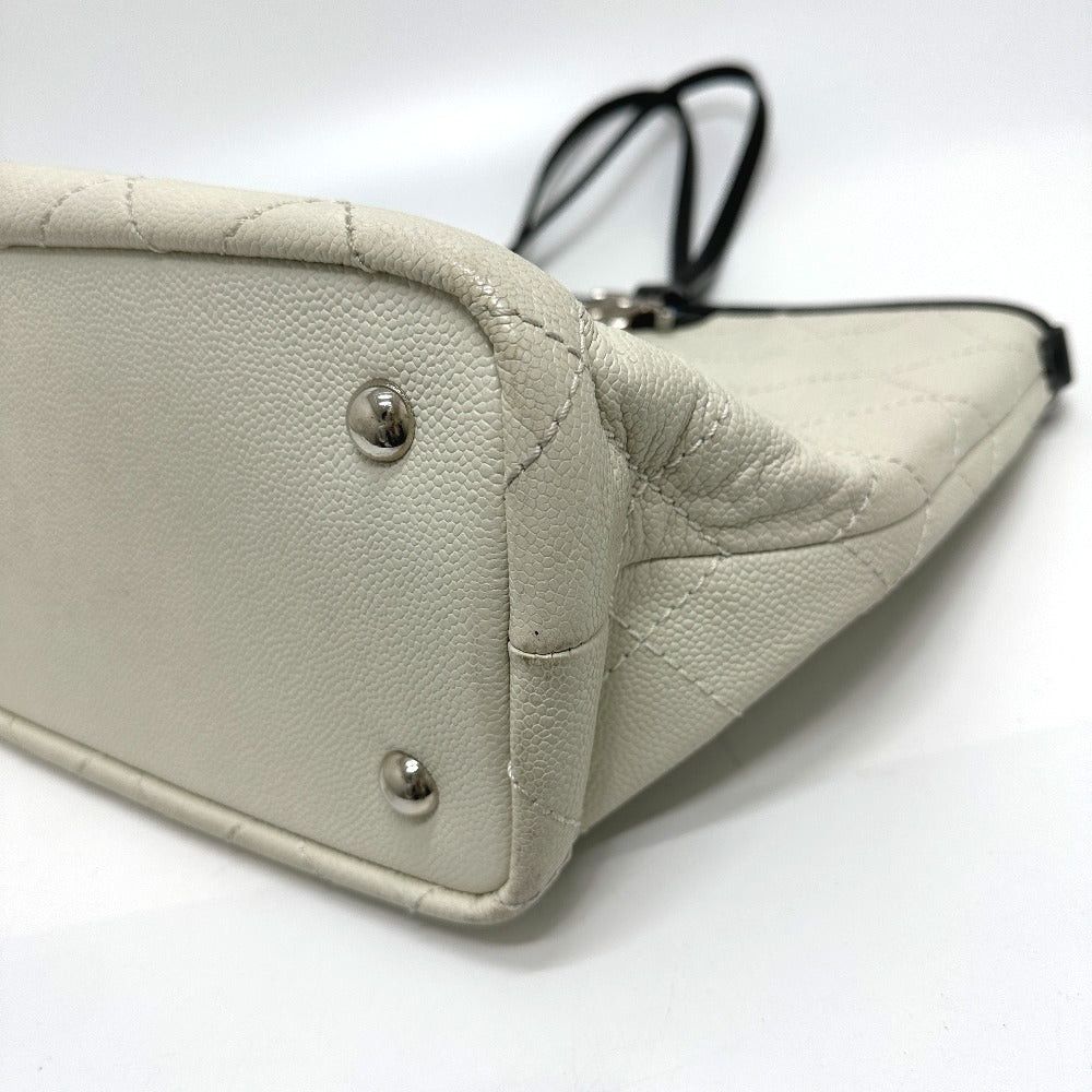Chanel Chanel Cc Coma Mark Matelasse Shawl Shoulder Bag Briefcase Tote Caviar Skin Women White Size ONE SIZE - 4 Thumbnail