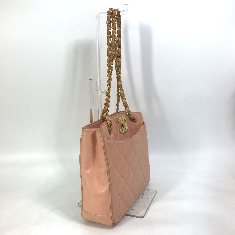 Chanel Chanel Cc Coma Mark Shawl Matelasse Briefcase Chain Bag Tote Shoulder Lambskin Women Pink Size ONE SIZE - 3 Thumbnail