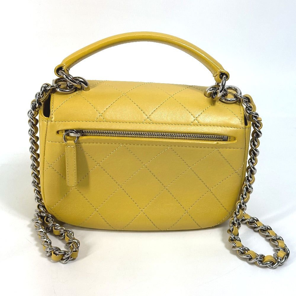 Chanel Cc Coma Mark Stitches Matelasse Chain Double Handbag Diagonal Hanging (E.G. Of A Rocket) Shoulder Bag Calfskin Women Yellowish