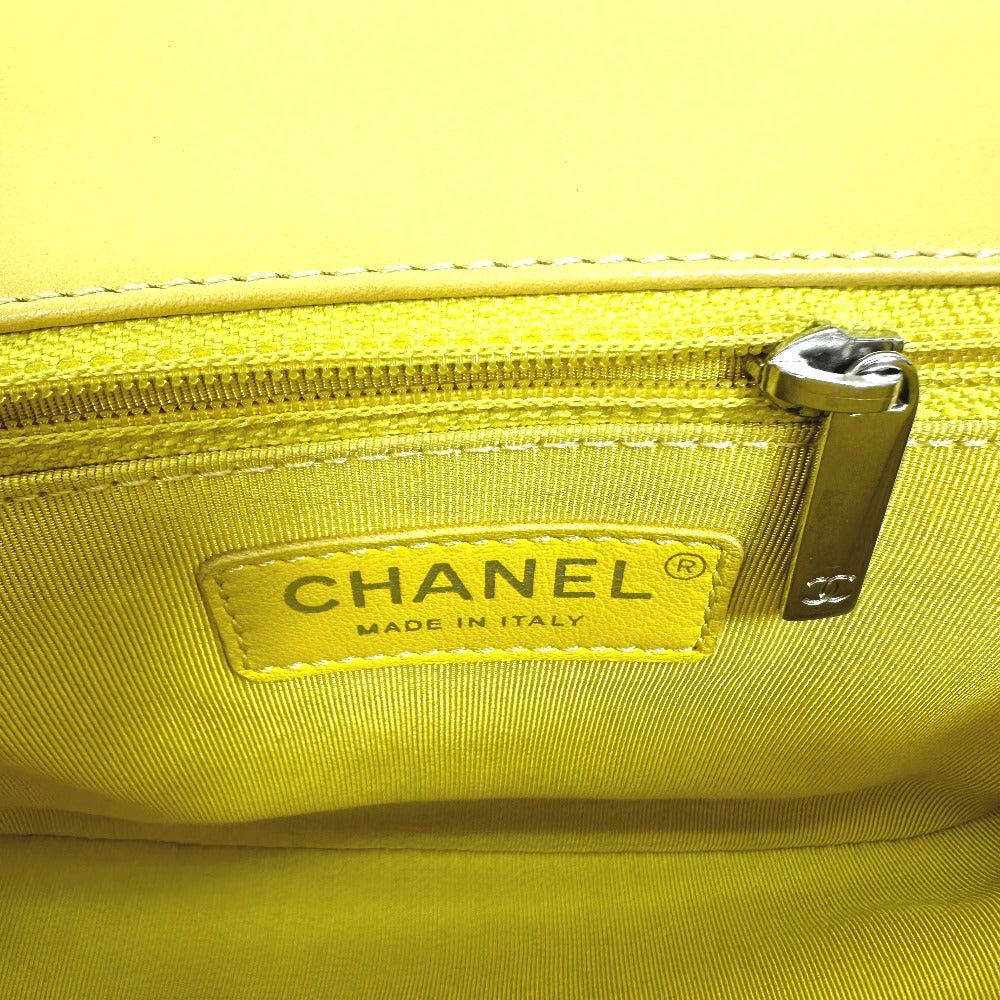 Chanel Cc Coma Mark Stitches Matelasse Chain Double Handbag Diagonal Hanging (E.G. Of A Rocket) Shoulder Bag Calfskin Women Yellowish