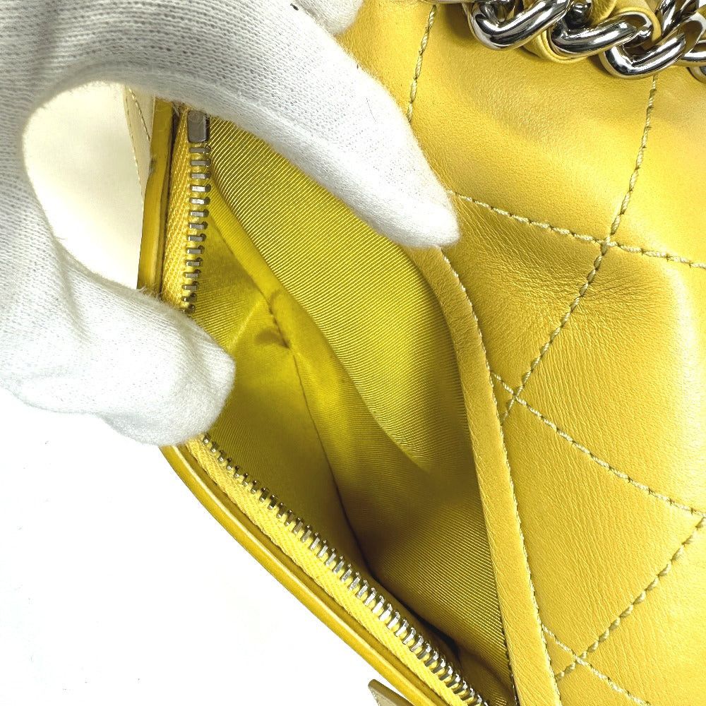 Chanel Cc Coma Mark Stitches Matelasse Chain Double Handbag Diagonal Hanging (E.G. Of A Rocket) Shoulder Bag Calfskin Women Yellowish