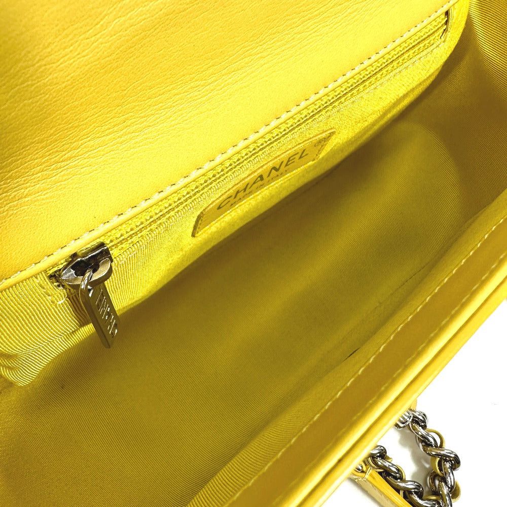 Chanel Cc Coma Mark Stitches Matelasse Chain Double Handbag Diagonal Hanging (E.G. Of A Rocket) Shoulder Bag Calfskin Women Yellowish