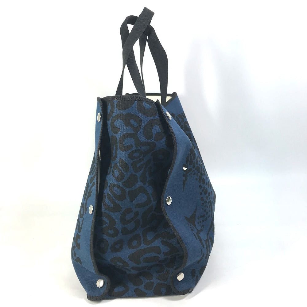Hermes Hermes Shoulder Bag Shawl Leopard Fur Panther (Panthera Pardus) Beach Tote Canvas Women Navy Size ONE SIZE - 4 Thumbnail