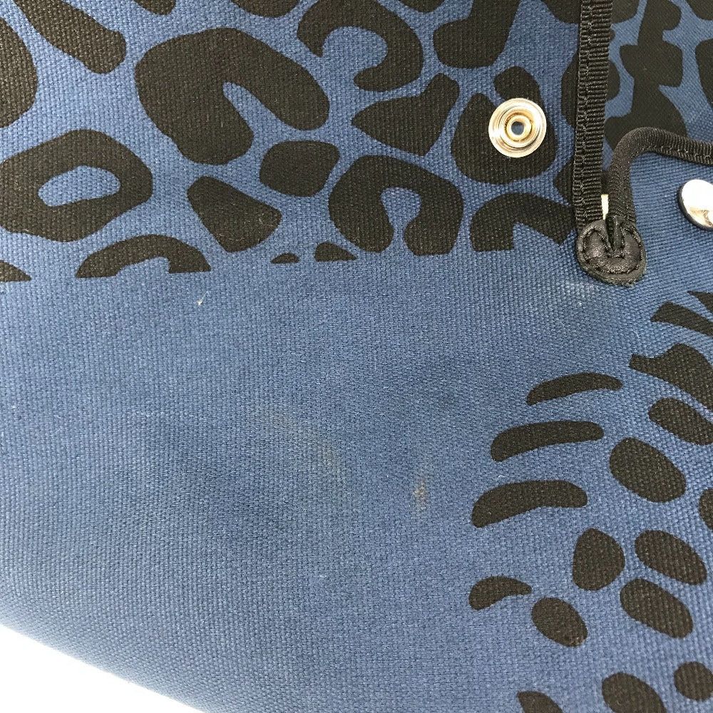 Hermes Hermes Shoulder Bag Shawl Leopard Fur Panther (Panthera Pardus) Beach Tote Canvas Women Navy Size ONE SIZE - 15 Thumbnail