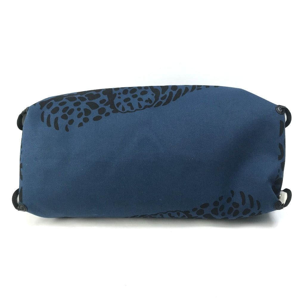 Hermes Hermes Shoulder Bag Shawl Leopard Fur Panther (Panthera Pardus) Beach Tote Canvas Women Navy Size ONE SIZE - 5 Thumbnail