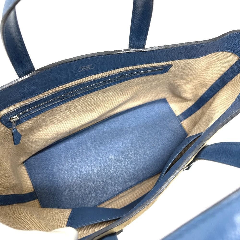 Hermes Maxi Box Hippo 30 Handbag Tote Bag Epson Women Griscaille Blue Agat