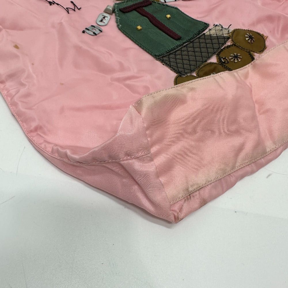 Prada Br2897 Robot Handbag Briefcase Tote Bag Nylon Women Pink
