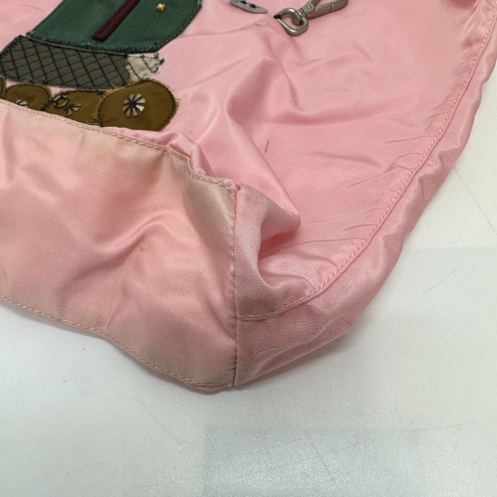 Prada Br2897 Robot Handbag Briefcase Tote Bag Nylon Women Pink