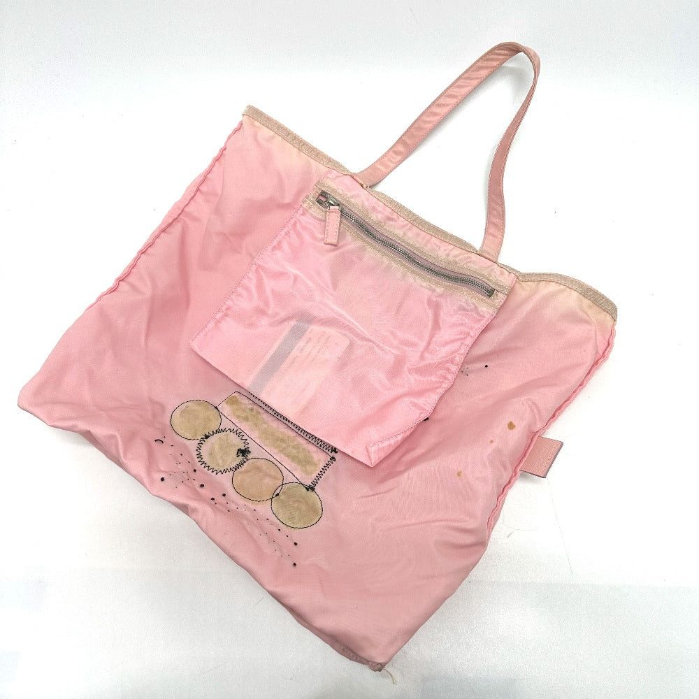 Prada Br2897 Robot Handbag Briefcase Tote Bag Nylon Women Pink