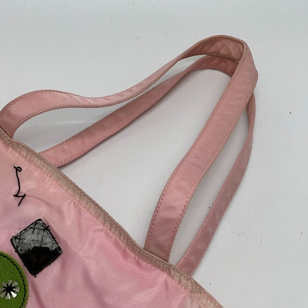 Prada Br2897 Robot Handbag Briefcase Tote Bag Nylon Women Pink