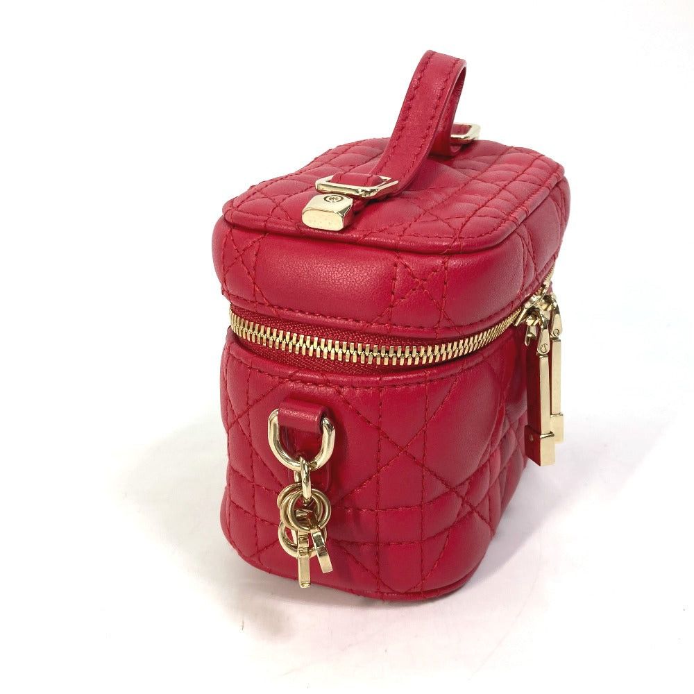 Dior Dior S0918Onmj Lady Microvanity Canape Double Shoulder Bag Handbag Vanity Leather Women Reddish Size ONE SIZE - 3 Thumbnail