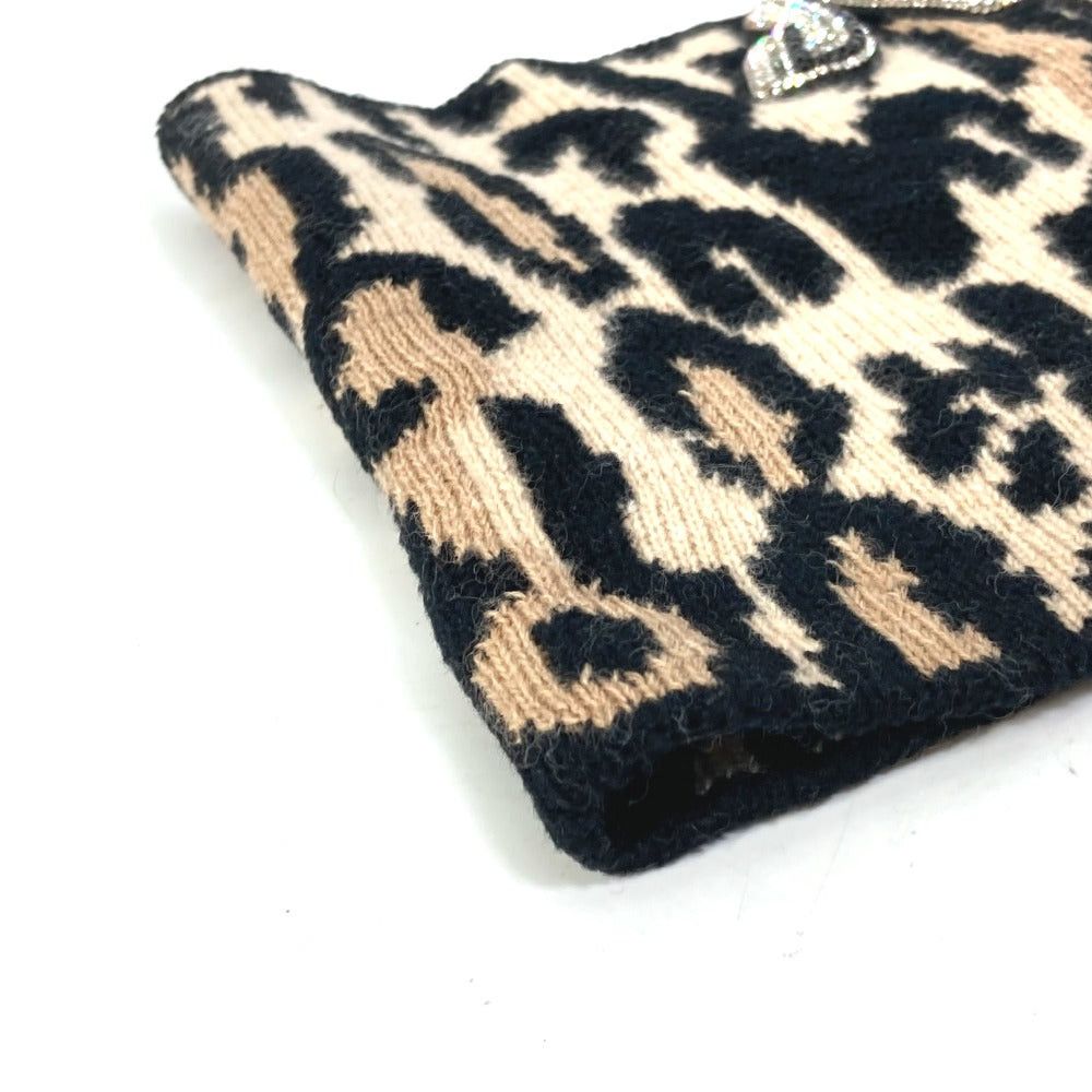 Louis Vuitton Louis Vuitton M74049 Leopard Fur Panther Print (Design) Snood Lv Leogram Sequin Scarf Wool Women Brown Size ONE SIZE - 5 Thumbnail