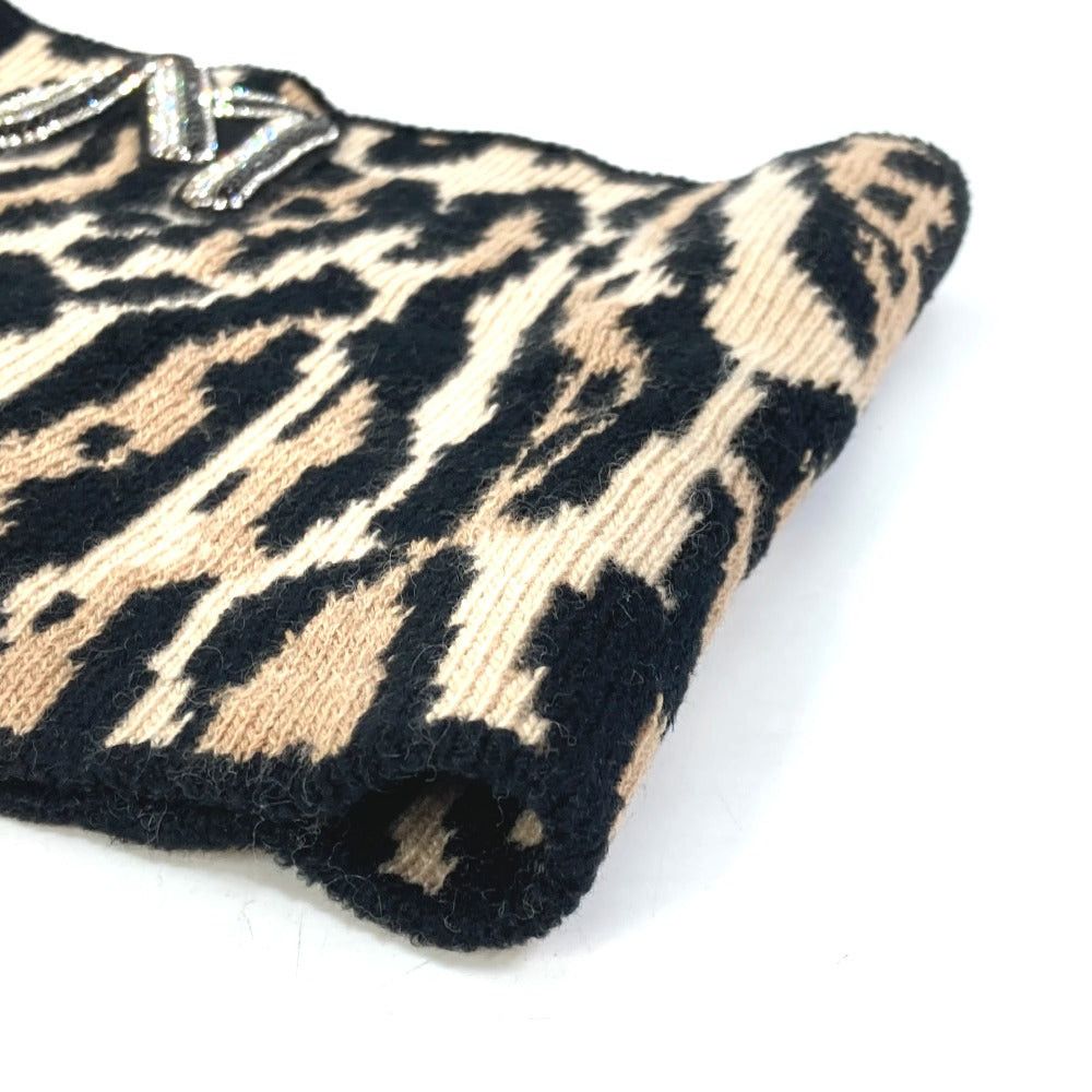 Louis Vuitton Louis Vuitton M74049 Leopard Fur Panther Print (Design) Snood Lv Leogram Sequin Scarf Wool Women Brown Size ONE SIZE - 4 Thumbnail