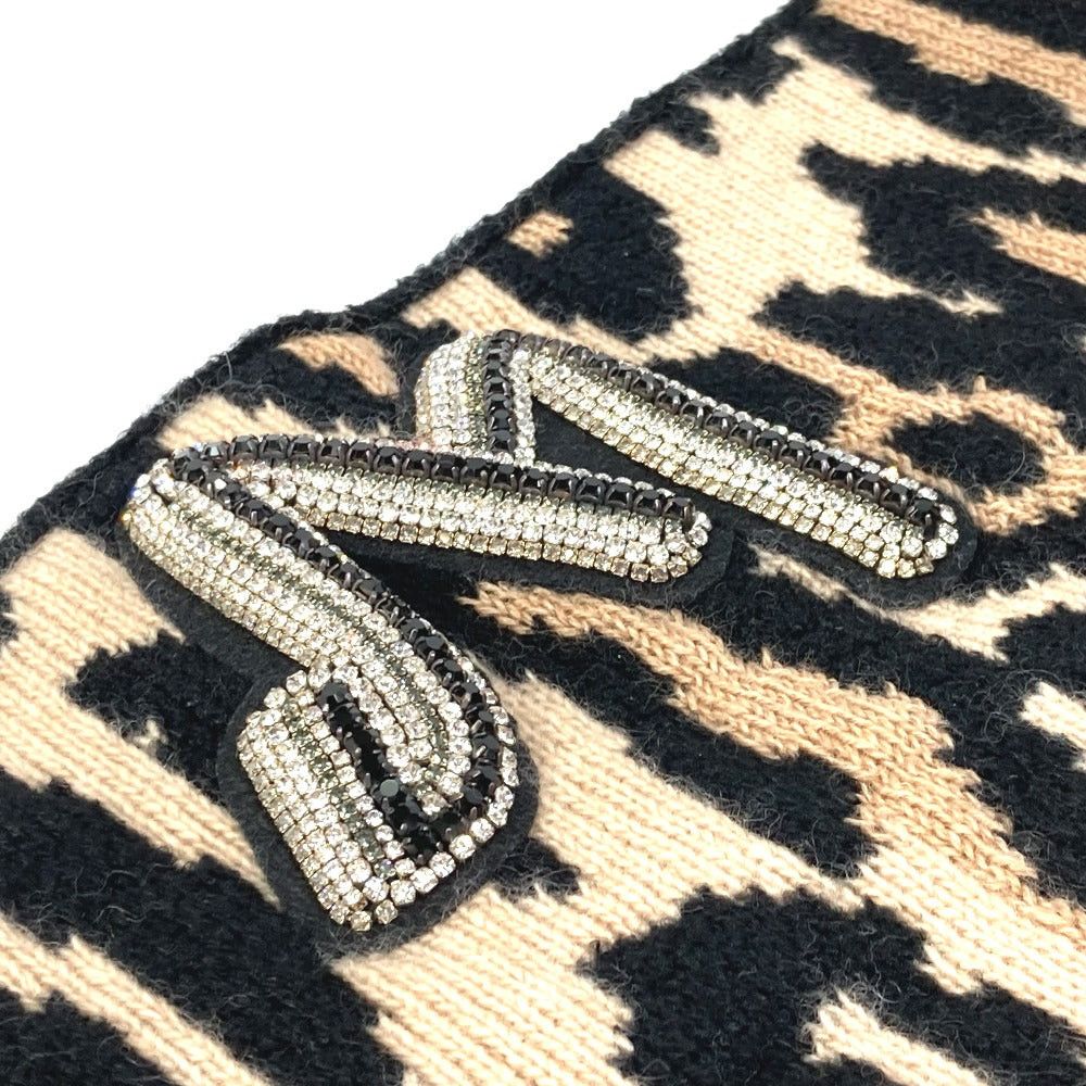 Louis Vuitton Louis Vuitton M74049 Leopard Fur Panther Print (Design) Snood Lv Leogram Sequin Scarf Wool Women Brown Size ONE SIZE - 6 Thumbnail