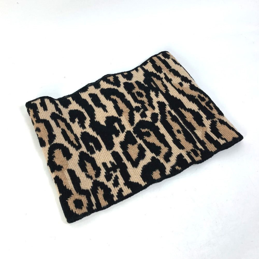 Louis Vuitton Louis Vuitton M74049 Leopard Fur Panther Print (Design) Snood Lv Leogram Sequin Scarf Wool Women Brown Size ONE SIZE - 2 Thumbnail