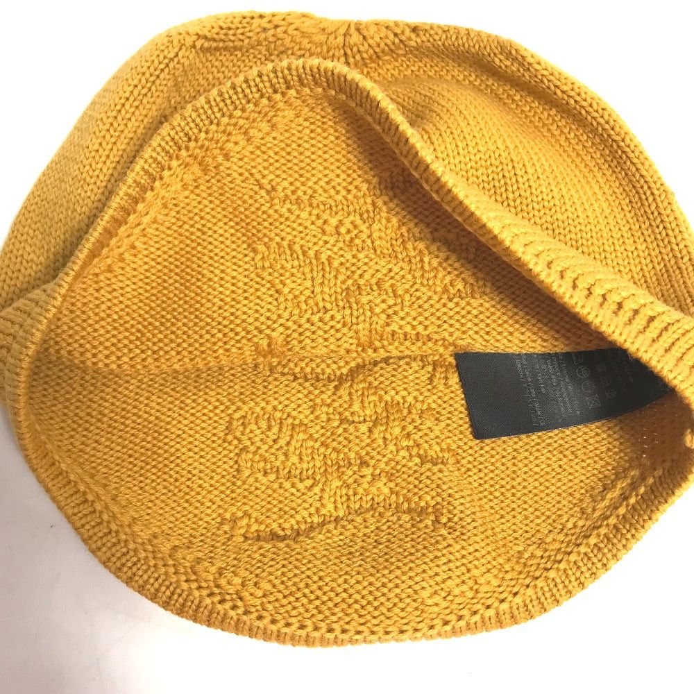 Fendi Fendi Fxq056 Logo Beanie Chapeau Knitted Hat Knit Cap Wool Women Yellow Size ONE SIZE - 4 Thumbnail