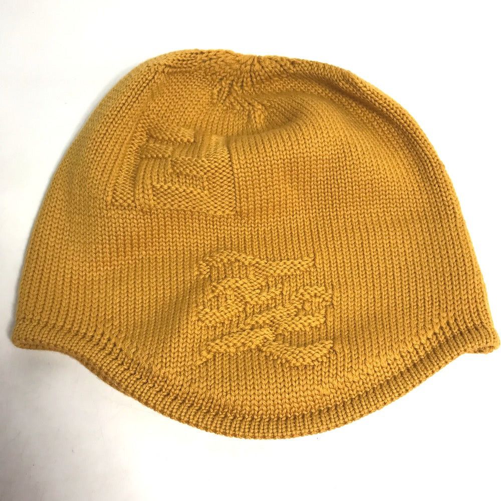 Fendi Fendi Fxq056 Logo Beanie Chapeau Knitted Hat Knit Cap Wool Women Yellow Size ONE SIZE - 3 Thumbnail