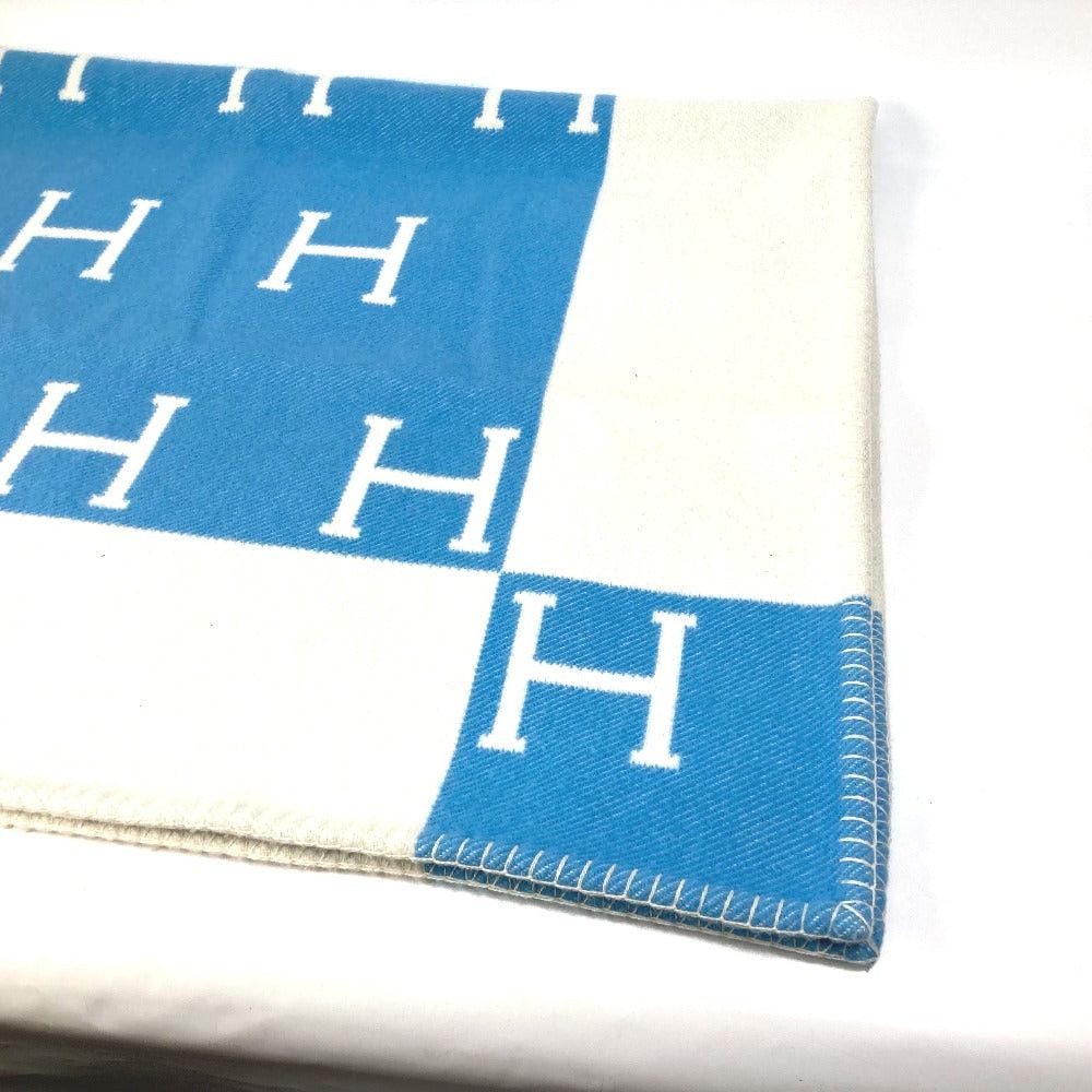 Hermes Hermes Plaid Avalon Interior Lap Blanket Wool/Cashmere Kids Blue Size ONE SIZE - 2 Thumbnail