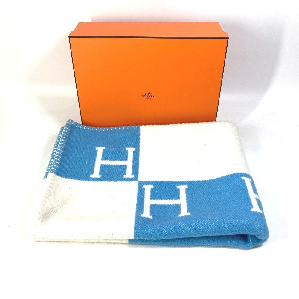 Hermes Hermes Plaid Avalon Interior Lap Blanket Wool/Cashmere Kids Blue Size ONE SIZE - 7 Thumbnail