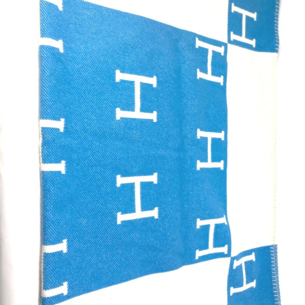 Hermes Hermes Plaid Avalon Interior Lap Blanket Wool/Cashmere Kids Blue Size ONE SIZE - 6 Thumbnail