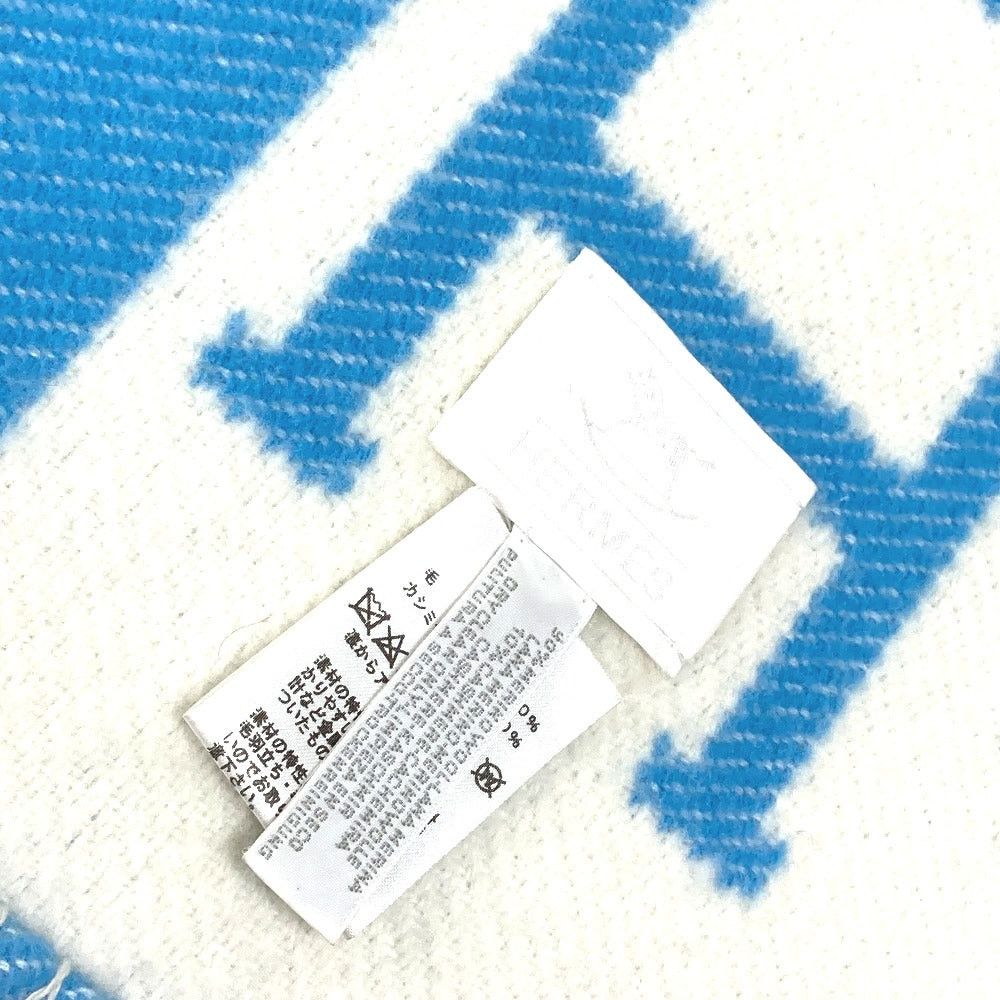 Hermes Hermes Plaid Avalon Interior Lap Blanket Wool/Cashmere Kids Blue Size ONE SIZE - 4 Thumbnail