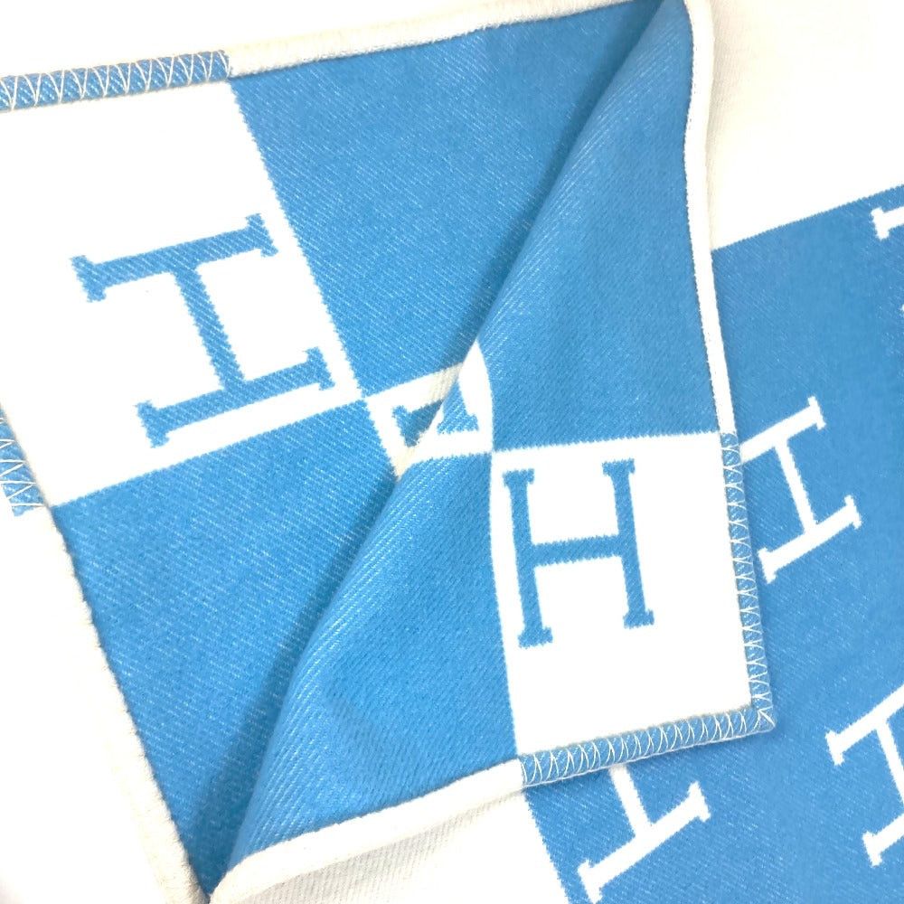 Hermes Hermes Plaid Avalon Interior Lap Blanket Wool/Cashmere Kids Blue Size ONE SIZE - 3 Thumbnail