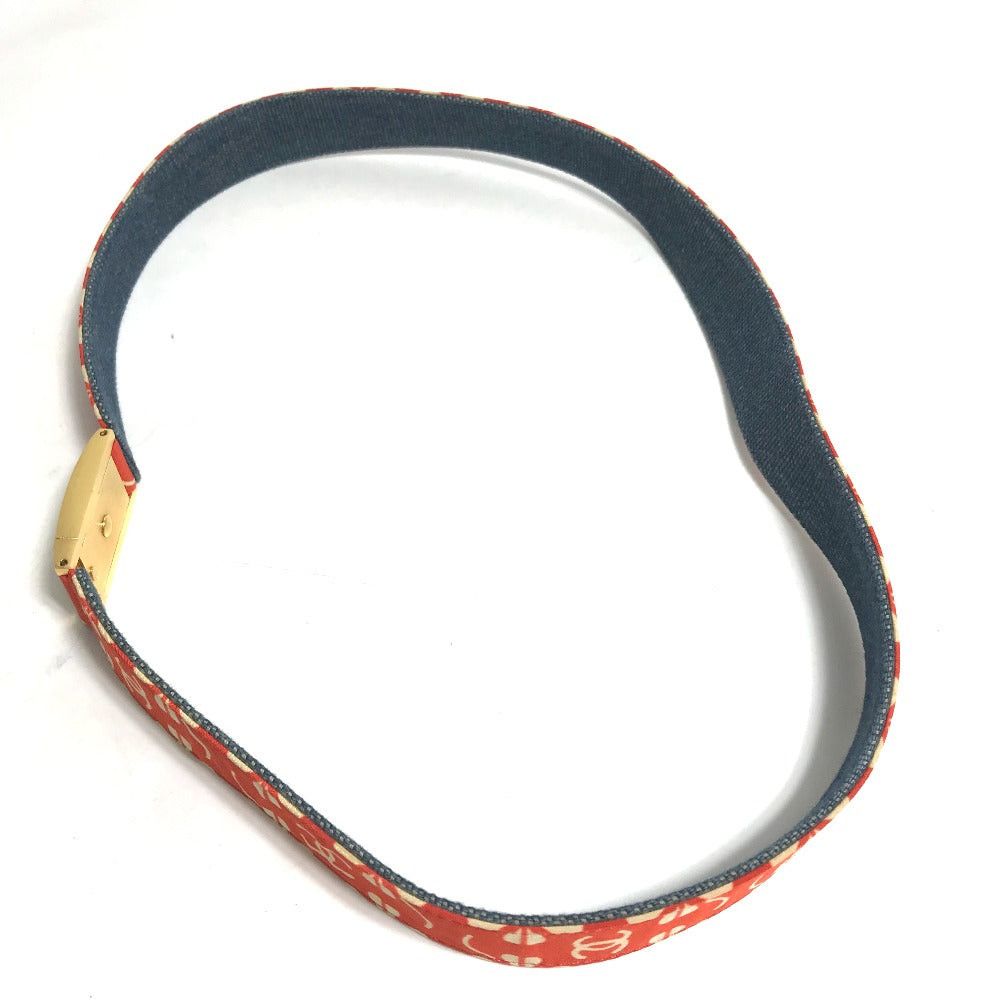 Chanel Chanel 01P Cc Coma Mark Denim Accessories Courroies Canvas Women Red Size ONE SIZE - 3 Thumbnail