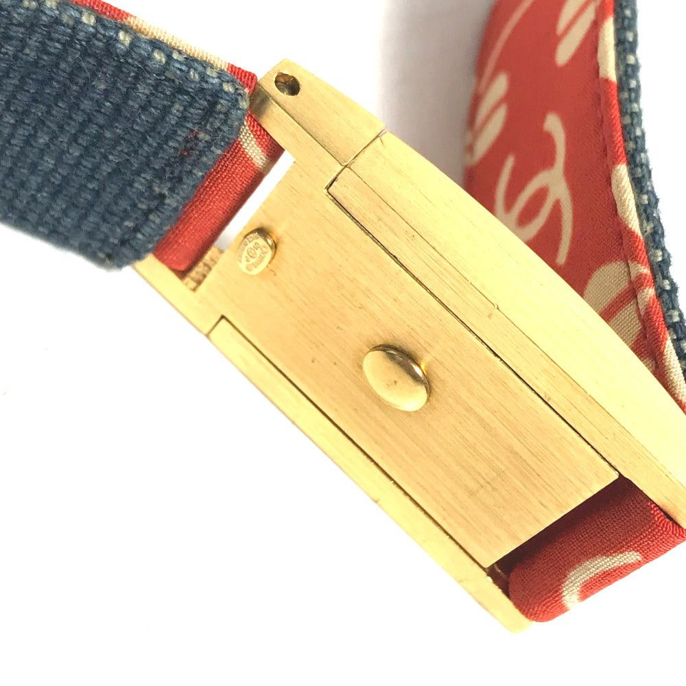 Chanel Chanel 01P Cc Coma Mark Denim Accessories Courroies Canvas Women Red Size ONE SIZE - 6 Thumbnail
