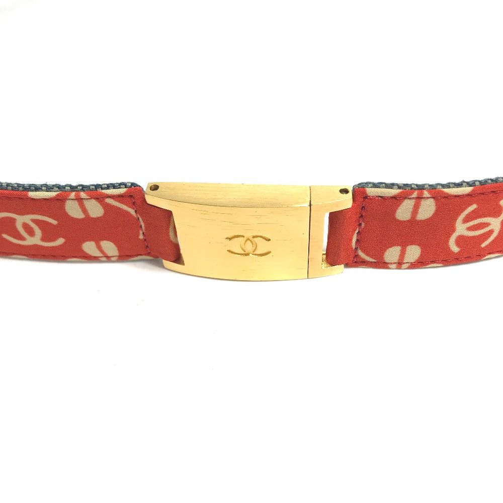 Chanel Chanel 01P Cc Coma Mark Denim Accessories Courroies Canvas Women Red Size ONE SIZE - 2 Thumbnail