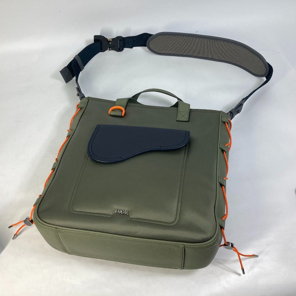 Dior Dior 1Adsh198Usf Sacai Sakai Collaboration Saddle Double Shoulder Bag Briefcase Shawl Tote Nylon Men Khaki Size ONE SIZE - 6 Thumbnail