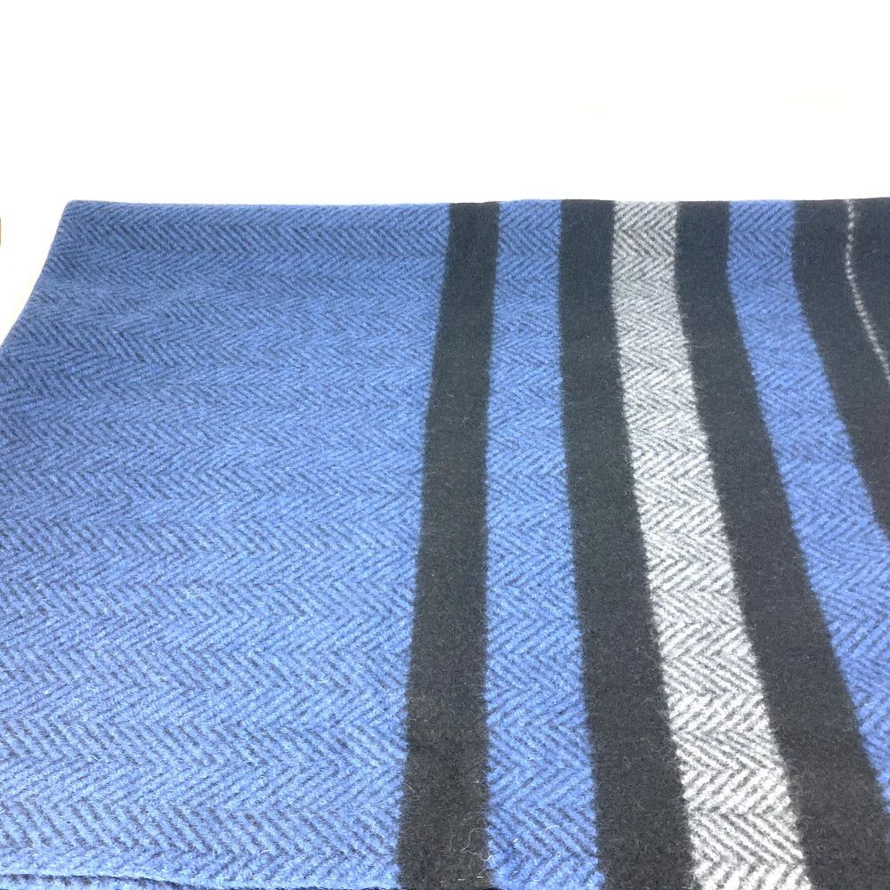 Hermes Hermes Mat Border Interior Lap Blanket Wool Women Blue Size ONE SIZE - 2 Thumbnail