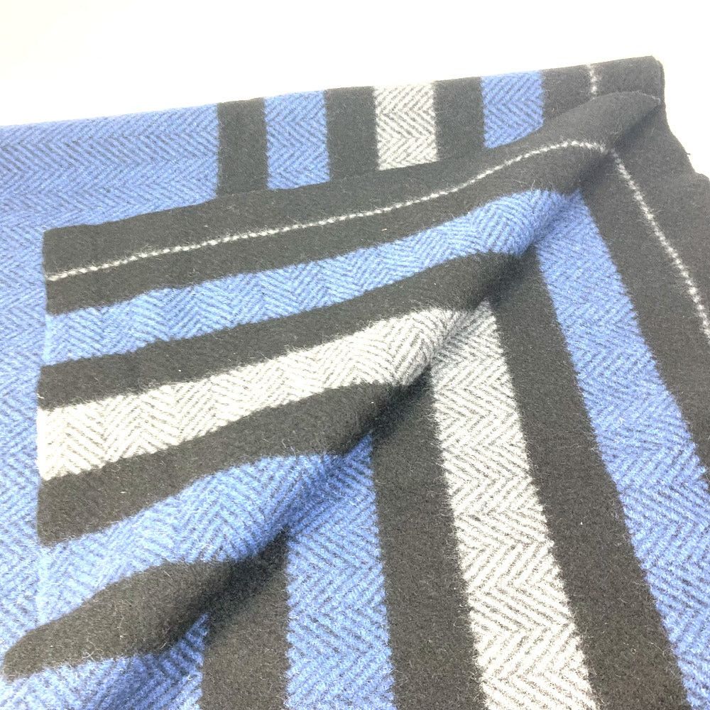 Hermes Hermes Mat Border Interior Lap Blanket Wool Women Blue Size ONE SIZE - 3 Thumbnail