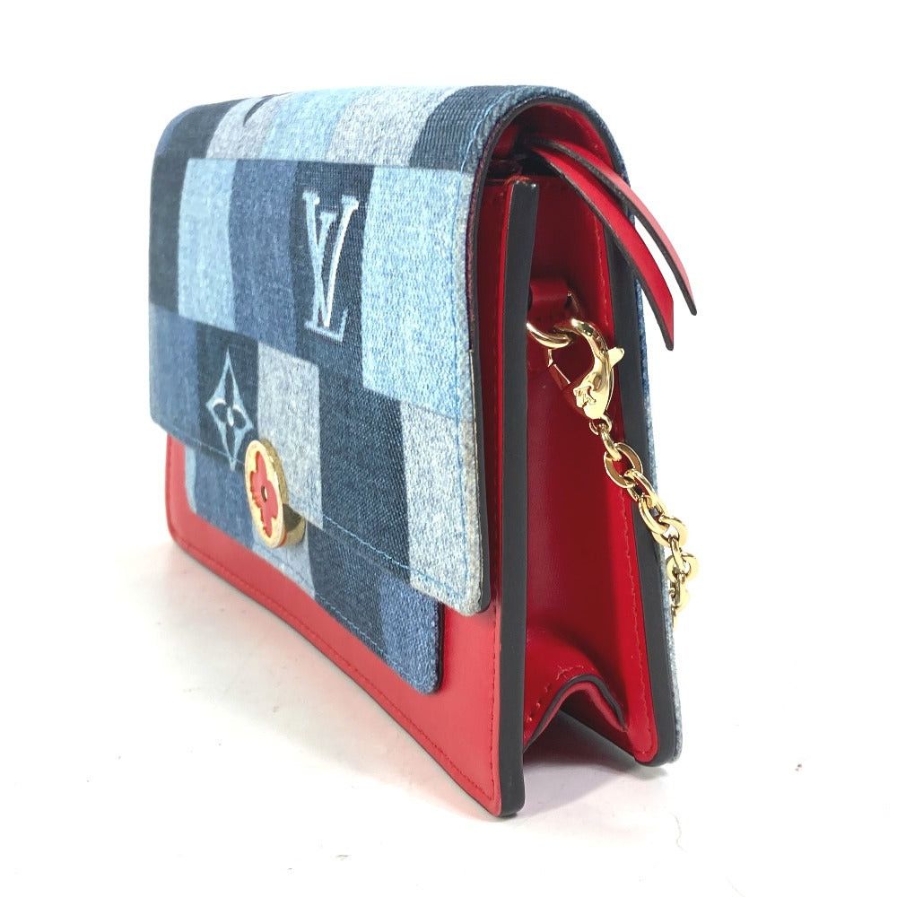 Louis Vuitton Louis Vuitton M69036 Monogram Denim Small Leather Belt Worn By Commoners In Ancient Japan Flor Chain Wallet Long Shoulder Bag Women Blue Size ONE SIZE - 4 Thumbnail