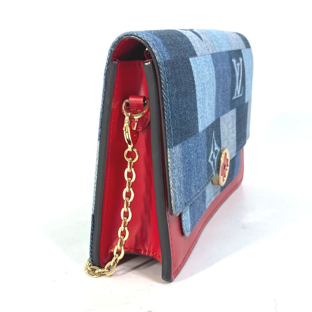 Louis Vuitton Louis Vuitton M69036 Monogram Denim Small Leather Belt Worn By Commoners In Ancient Japan Flor Chain Wallet Long Shoulder Bag Women Blue Size ONE SIZE - 3 Thumbnail