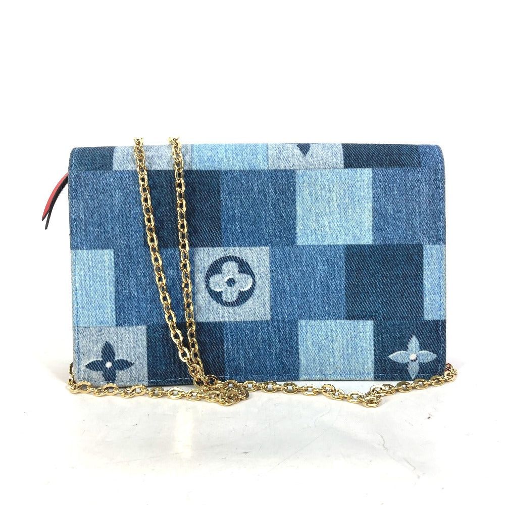 Louis Vuitton Louis Vuitton M69036 Monogram Denim Small Leather Belt Worn By Commoners In Ancient Japan Flor Chain Wallet Long Shoulder Bag Women Blue Size ONE SIZE - 2 Thumbnail
