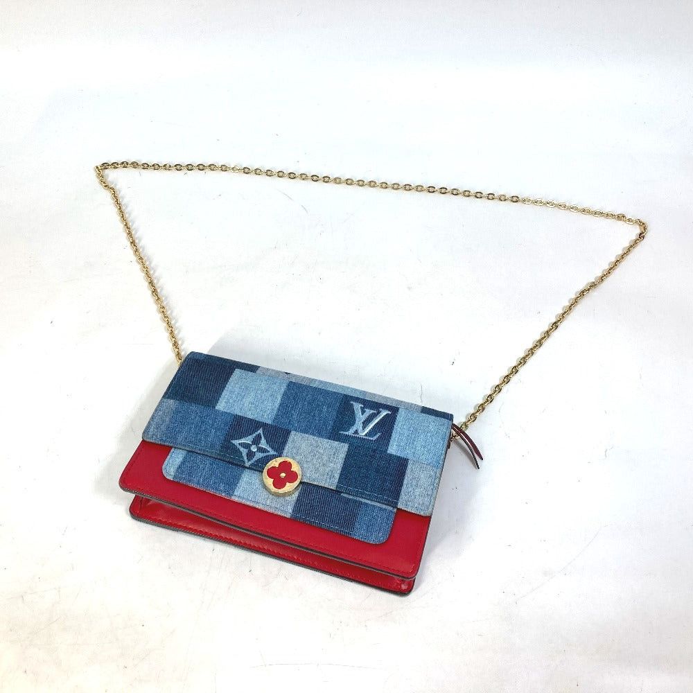Louis Vuitton Louis Vuitton M69036 Monogram Denim Small Leather Belt Worn By Commoners In Ancient Japan Flor Chain Wallet Long Shoulder Bag Women Blue Size ONE SIZE - 5 Thumbnail