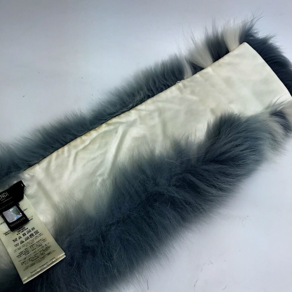 Fendi Fendi Fng426 Fur With Fastening Hook Tippet Snood Scarf Women Blue Size ONE SIZE - 13 Thumbnail