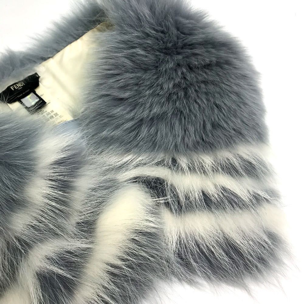 Fendi Fendi Fng426 Fur With Fastening Hook Tippet Snood Scarf Women Blue Size ONE SIZE - 4 Thumbnail