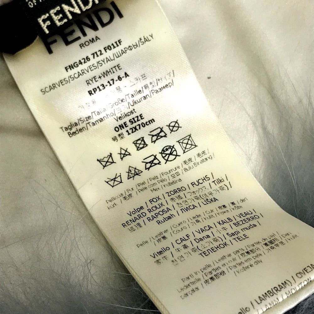Fendi Fendi Fng426 Fur With Fastening Hook Tippet Snood Scarf Women Blue Size ONE SIZE - 8 Thumbnail